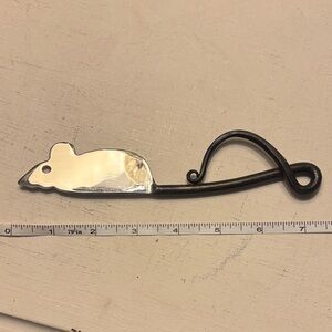 Decorative Black & Silver Mouse Shaped Small Cheese Knife